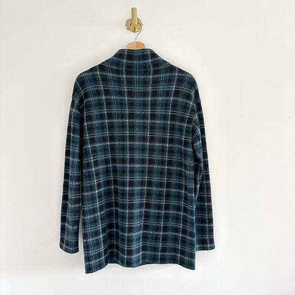 AKRIS Punto Cashmere-Blend Mock Neck Plaid Sweater In Black-Ivy - Picture 3 of 11